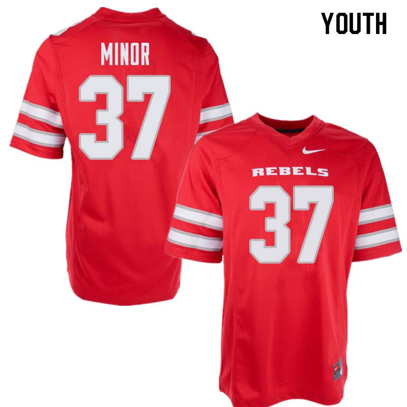 Youth UNLV Rebels #37 Christian Minor College Football Jerseys Sale-Red